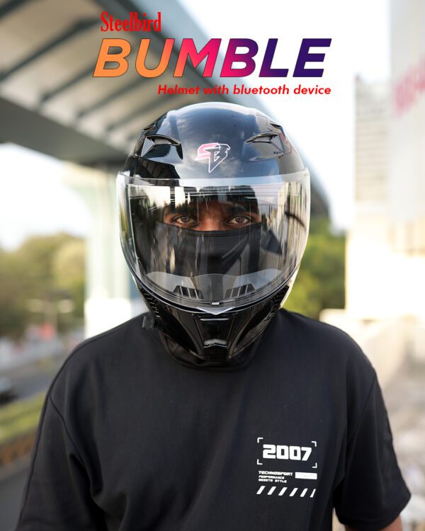 SBA-20 Bumble Glossy Black (Helmet with bluetooth device)