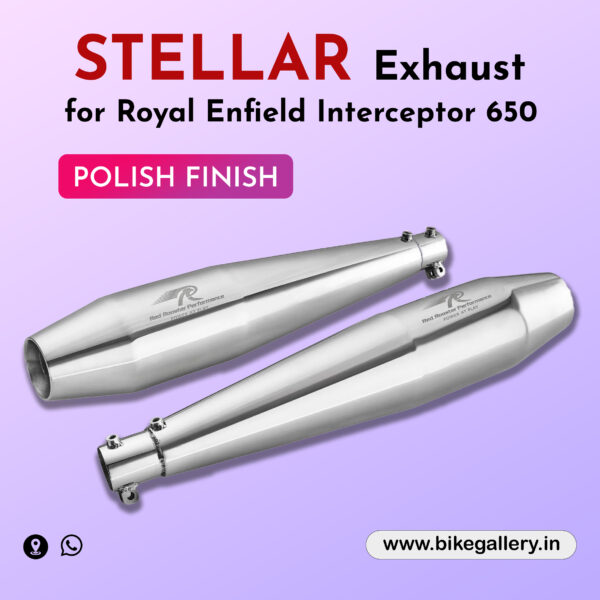 Stellar Exhaust for Royal Enfield Interceptor 650 ( RED ROOSTER )