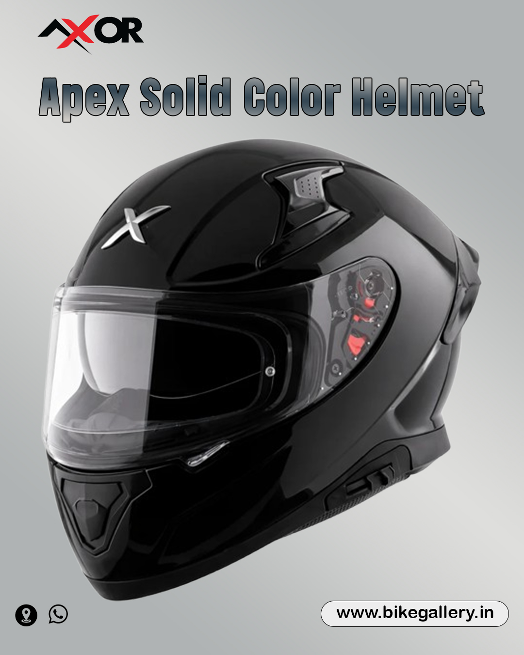 1 Apex Solid Color Helmet ( BLACK ) - Image 1