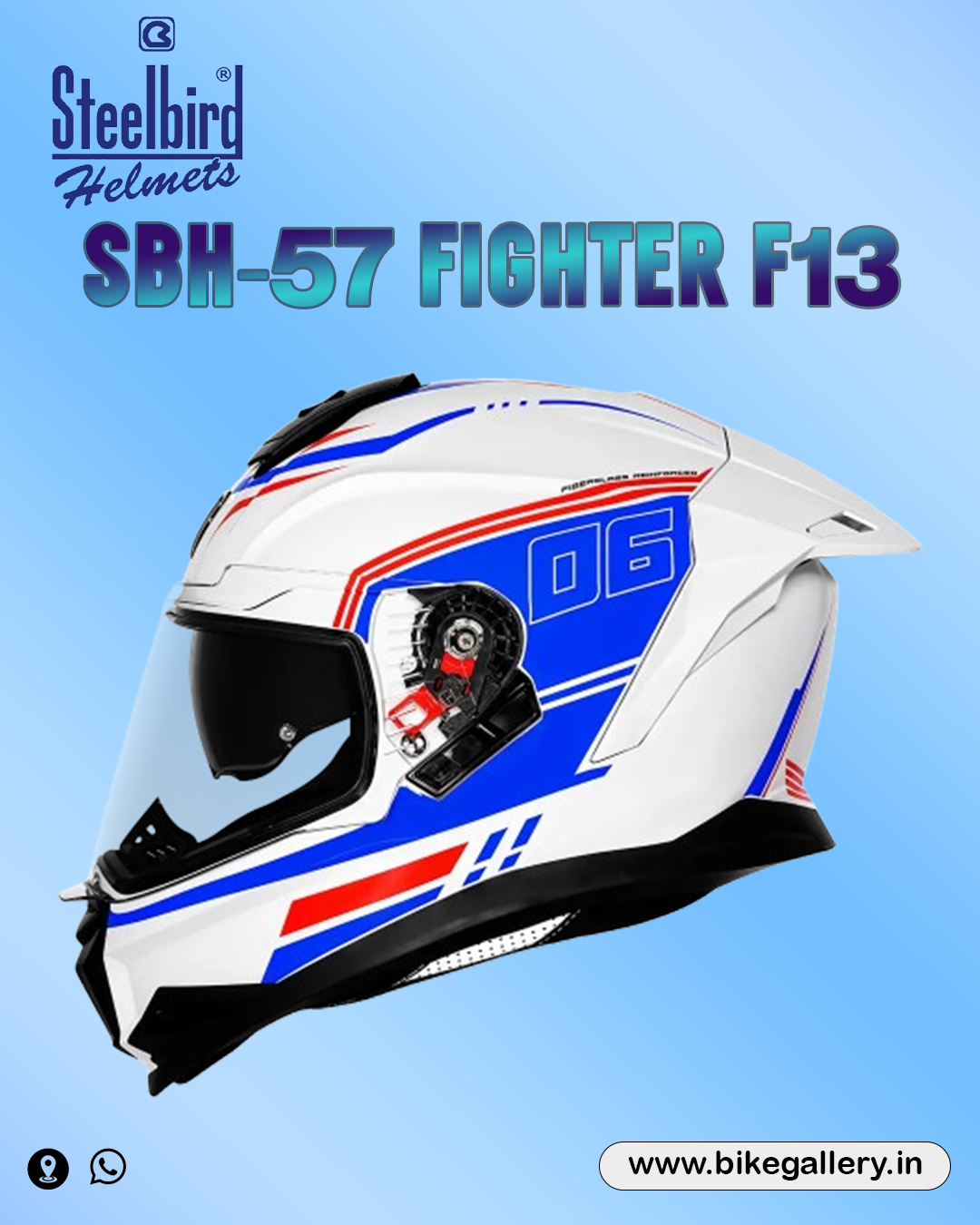 1 SBH-57 FIGHTER F13 ( WHITE WITH BLUE ) - Image 1