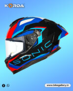 Korda Sonic GP Roadlion Helmet - Gloss Black Red Blue - Image 3